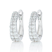 Load image into Gallery viewer, Graduated Two Row Diamond Hoops