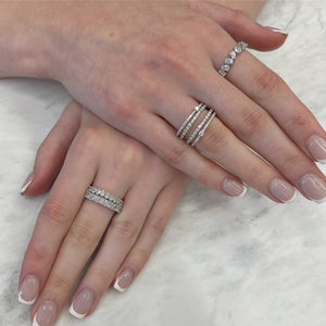 Alternating Pear and Baguette Diamond Band 4