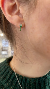 Emerald, Tsavorite and Diamond Hoop Earrings 3