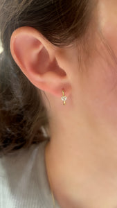 Petite Diamond Heart Huggie Earrings 2