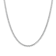 Load image into Gallery viewer, Three Prong Diamond Straight Line Tennis Necklace