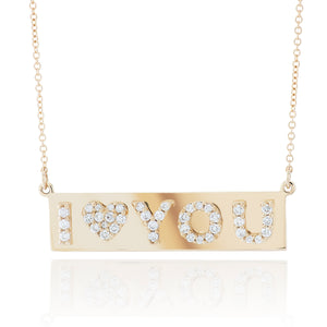Diamond Letter Tag Necklace