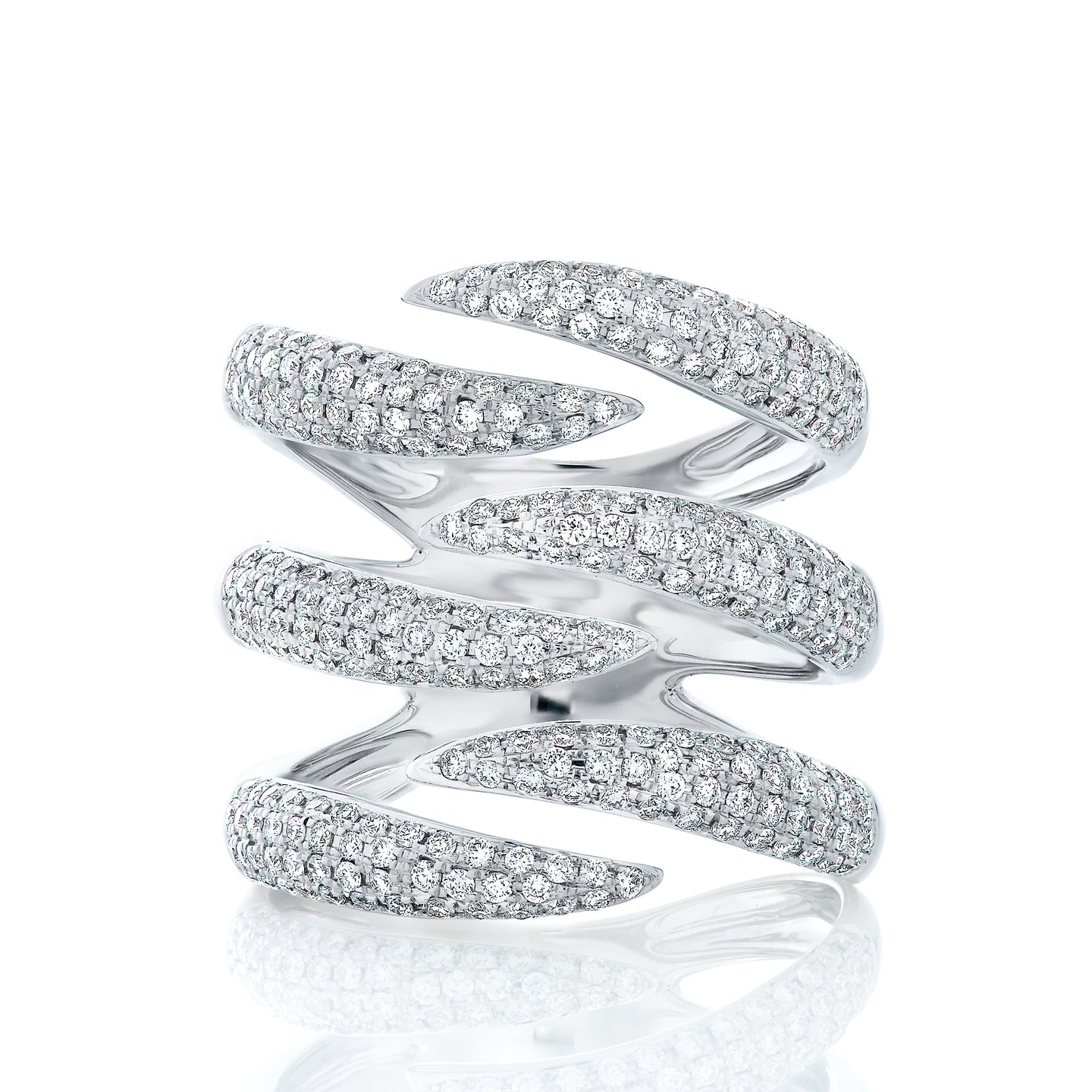 Six Diamond Claw Ring