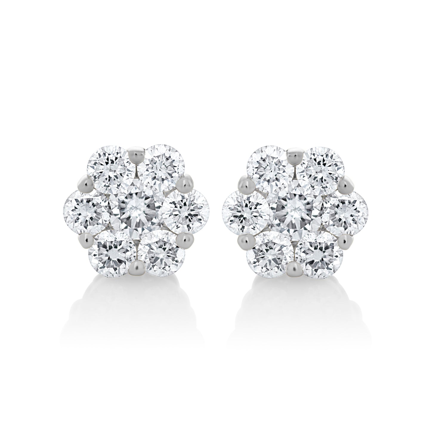 Petite Diamond Flower Stud Earrings