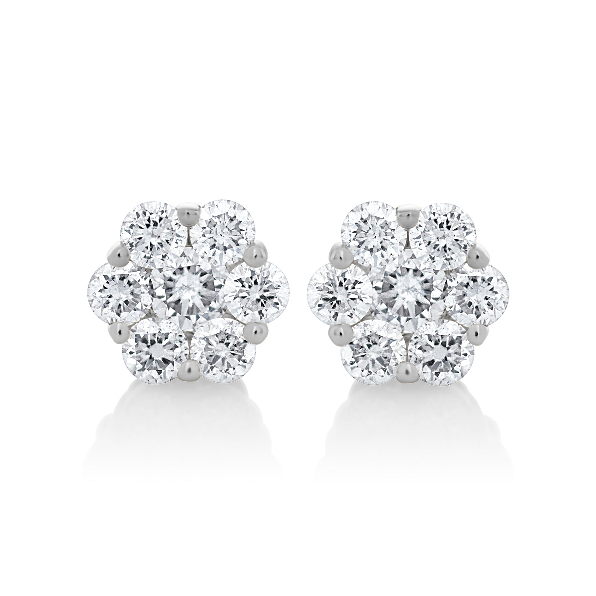 Petite Diamond Flower Stud Earrings