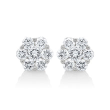 Load image into Gallery viewer, Petite Diamond Flower Stud Earrings