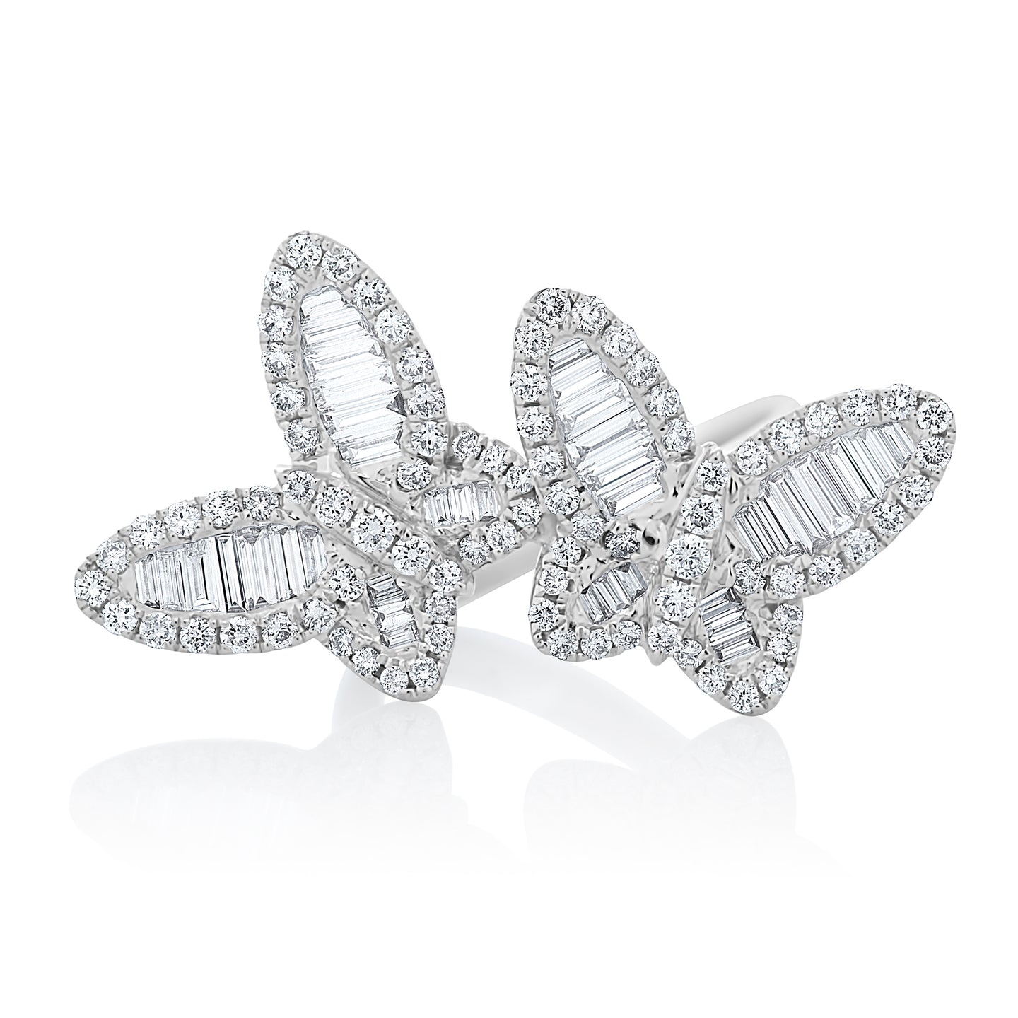 Two Large Butterfly Diamond Ring