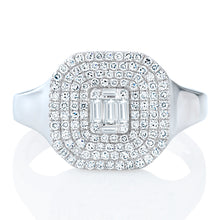 Load image into Gallery viewer, Diamond Square Shape Signet Ring 3