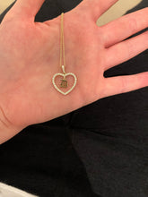 Load image into Gallery viewer, Diamond Heart with Gothic Initial Pendant