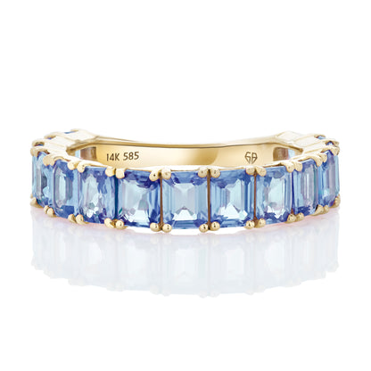 Blue Sapphire Emerald Cut Nikki Band
