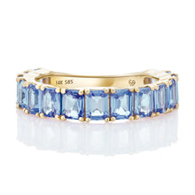 Load image into Gallery viewer, Blue Sapphire Emerald Cut Nikki Band