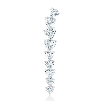 Diamond Heart Waterfall Drop Earring