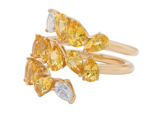Yellow Sapphire and Diamond Mixed Cut Ring 3