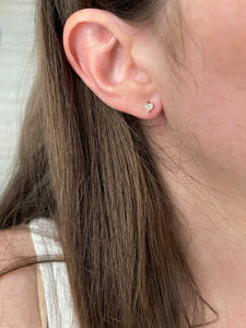 Single Diamond Heart Stud Earring 2