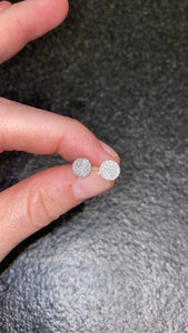 Small Pave Diamond Disc Earrings