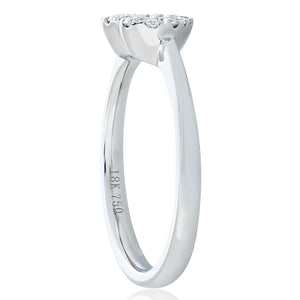 Round and Baguette Diamond Heart Ring 2