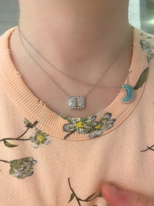 Large Diamond Round and Baguette Pendant 2