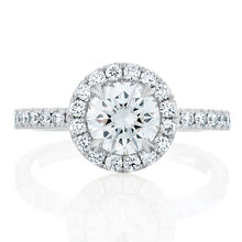 Load image into Gallery viewer, Platinum Halo Round Diamond Halo Engagement Ring
