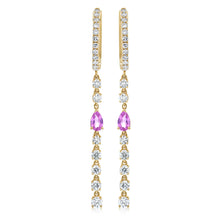 Load image into Gallery viewer, Diamond and Pink Sapphire Strand Earrings
