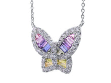Load image into Gallery viewer, Large Sapphire and Diamond Unicorn Butterfly Pendant 3