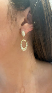 Oval Diamond Dangle Earrings 2