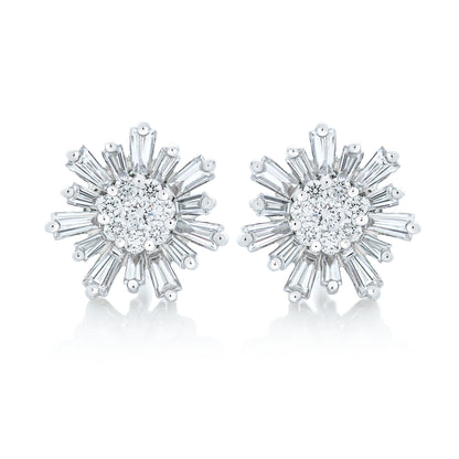 Diamond "Ray of Light" Sun Earrings