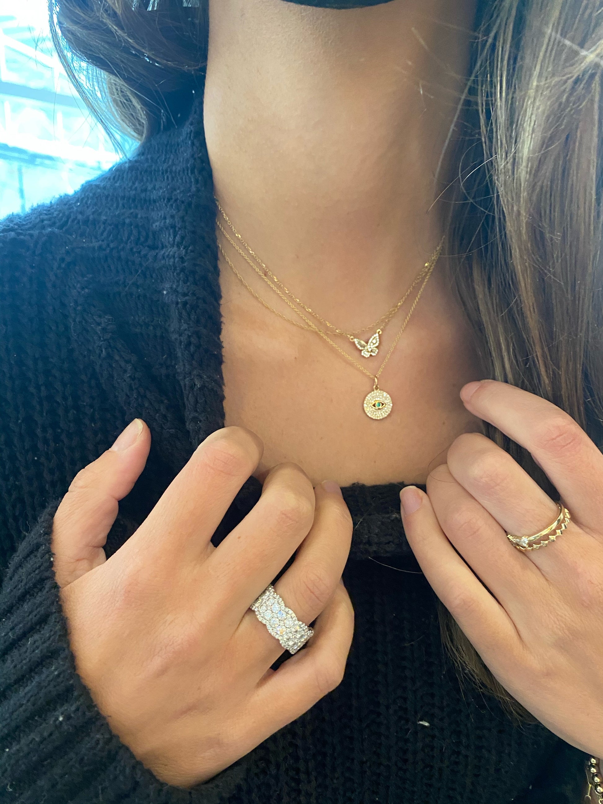 The Romantic Diamond Butterfly Pendant in Size 1