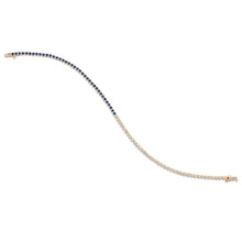 Load image into Gallery viewer, Dainty 1 Blue Sapphire and Diamond Tennis Bracelet