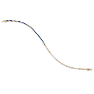 Dainty 1 Blue Sapphire and Diamond Tennis Bracelet
