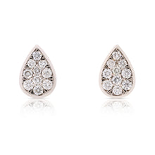 Load image into Gallery viewer, Pear Shape Pave Diamond Earrings - White