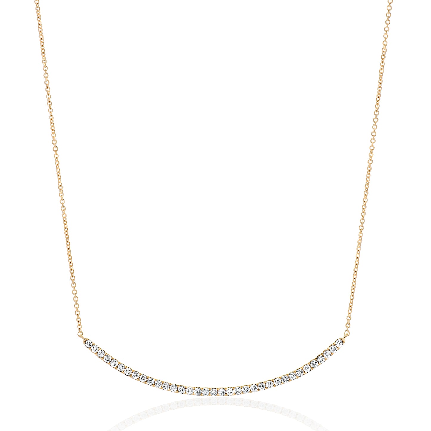 Curved Diamond Bar Necklace 2