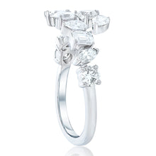 Load image into Gallery viewer, Mixed Cut Diamond Cross Over Ring 2