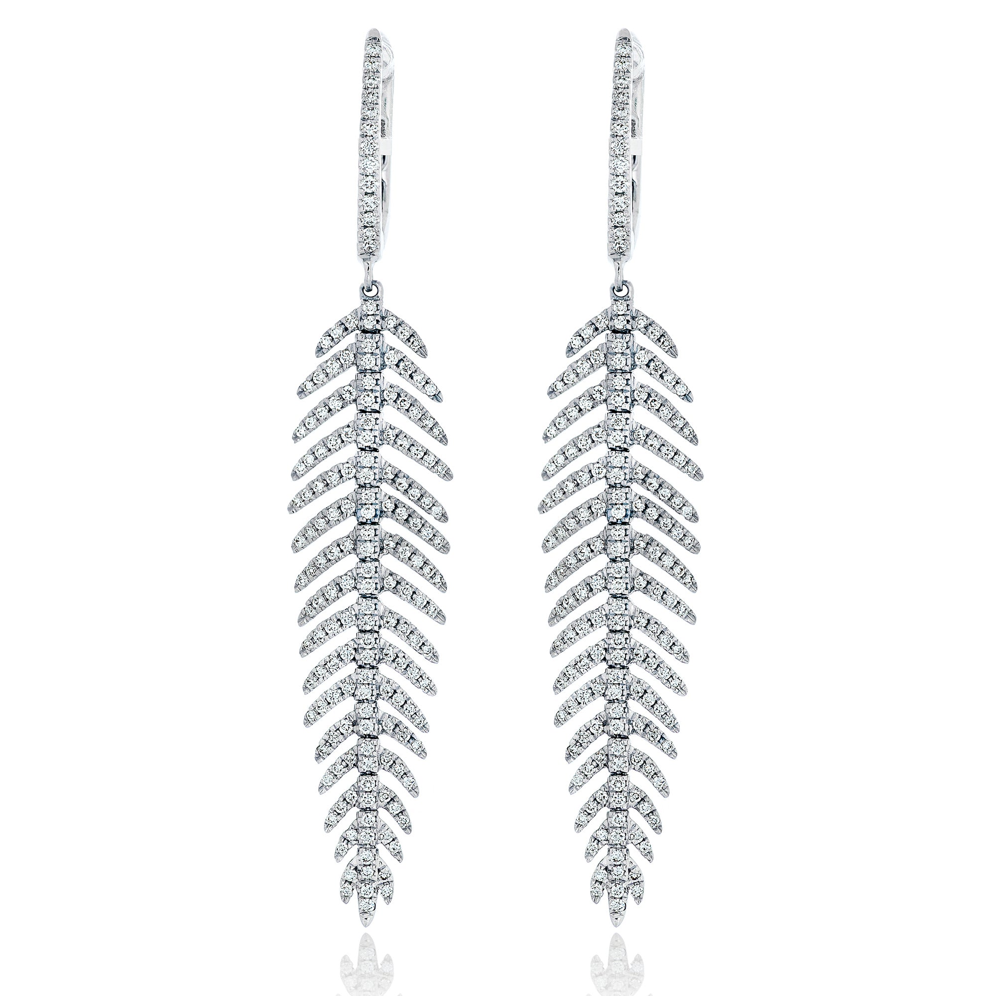 Small Feather Diamond Earrings – Nicole Rose Fine Jewelry