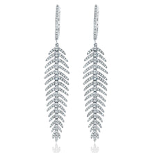 Load image into Gallery viewer, Small Feather Diamond Earrings