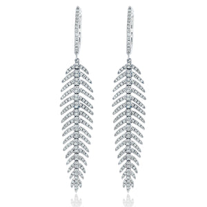 Small Feather Diamond Earrings