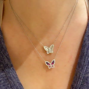 Large Diamond Butterfly Pendant