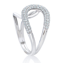 Load image into Gallery viewer, Pave Diamond Cross Over Ring 4