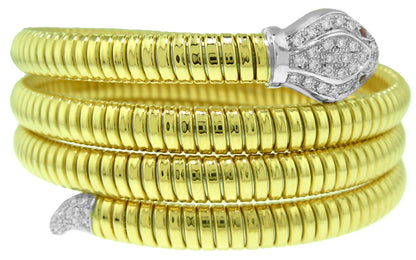Snake Wrap Diamond and Ruby Bracelet.
