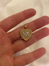 Load image into Gallery viewer, Medium Size Initial Heart Pendant 2
