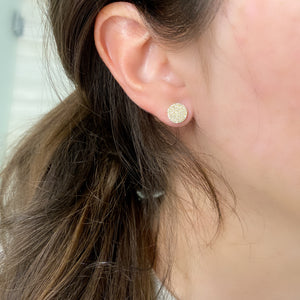 Large Pave Diamond Disc Earrings 2