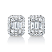 Load image into Gallery viewer, Large Diamond Illusion Halo Stud Earrings