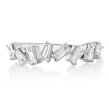 Load image into Gallery viewer, Scattered Diamond Baguette Band - White