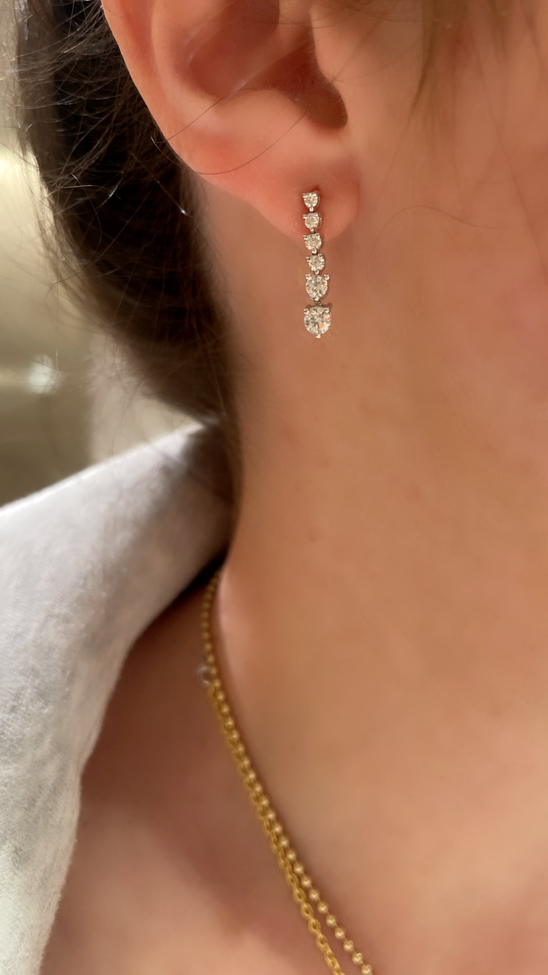 Hanging diamond earrings designs Clearance