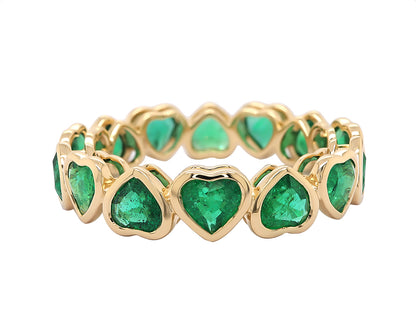 Emerald Happy Hearts Eternity Band