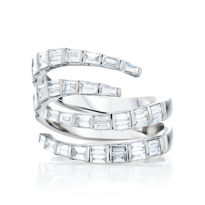 Four Row Diamond Baguette Ring
