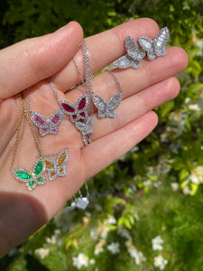 Petite Pink Sapphire and Diamond Butterfly Earrings – Nicole Rose