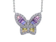 Load image into Gallery viewer, Large Sapphire and Diamond Unicorn Butterfly Pendant 2