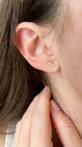 Trio Diamond Bar Earrings 2