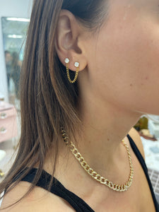 Diamond Curb Link Earring Chain 4