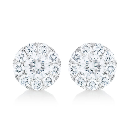 Diamond Cluster Stud Earrings